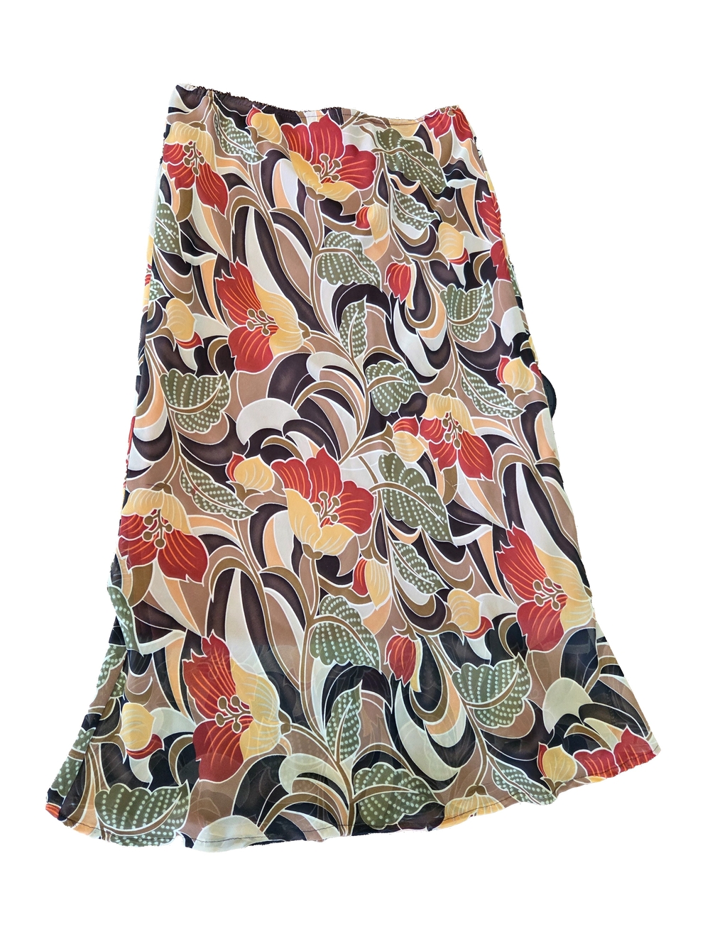 Retro Print Floral Skirt
